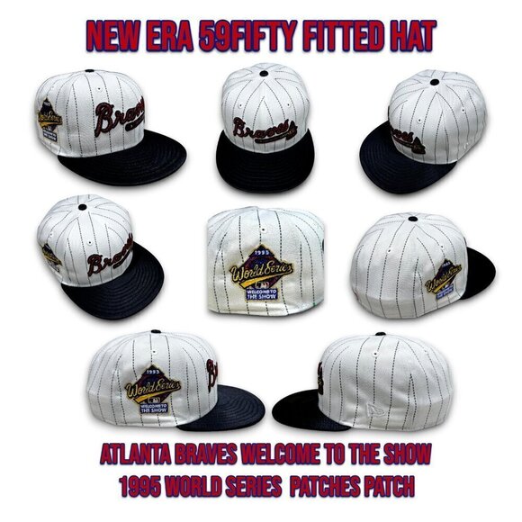 New Era Atlanta Braves Pinstripes 59FIFTY Fitted Hat 1995 WS The Show 7 1/4